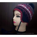 Custom Pattern New Asian Style Knitted Beanie Hat with Earflap (1-2272/73/74/76)